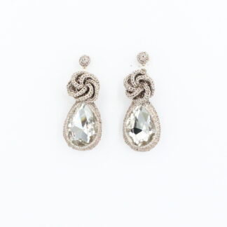 Frangipani Droplet Earrings - White