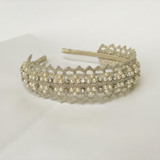 Carda Statement Lace Headband - Ivory