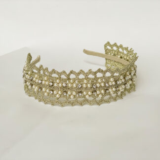 Carda Statement Lace Headband - Pearl