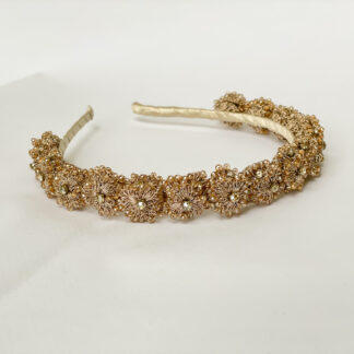 Uma Crochet Blossoms Headband - Gold