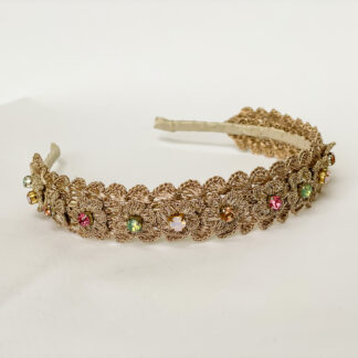 Diana Crochet Lace Headband - Champagne