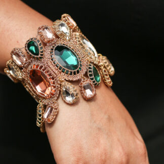 Artemisia Statement Bracelet - Gold, Green and White