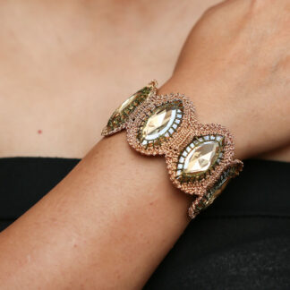 Antonia Champagne Crystal Statement Bracelet