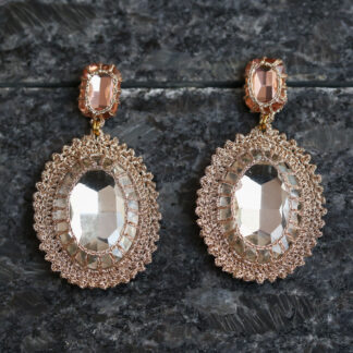 Anne Crystal Drop Statement Earrings - White