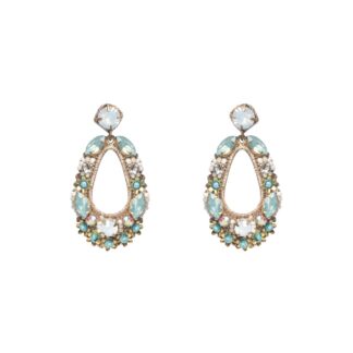 Natasha Crocheted Teardrop Shape Earrings - Light Blue