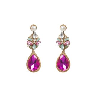 Cynthia Statement Dangler Earrings - Pink