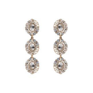 Claudia Statement Dangler Earrings - Pearl