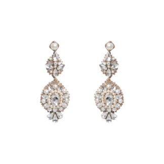 Lynette Large Statement Dangler Earrings - Pearl