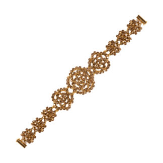 Neha Crystal Crochet Embroidered Bracelet - Gold