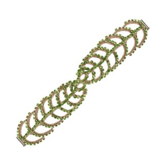 Lena Crystal Crochet Embroidered Bracelet - Green