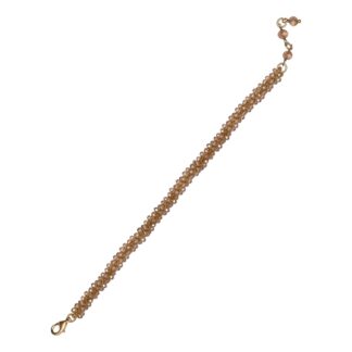 Neva Crystal Crochet Bracelet - Gold