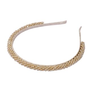Neva Crystal Crochet Headband - White