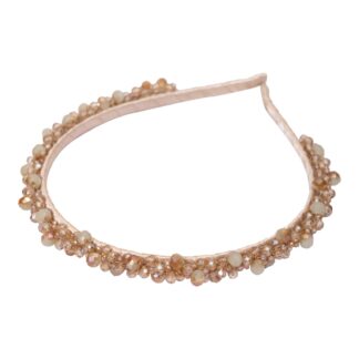 Amias Crystal Crochet Headband - Gold