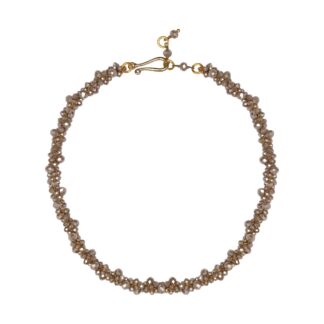 Amias Crystal Crochet Necklace - Silver (Medium)