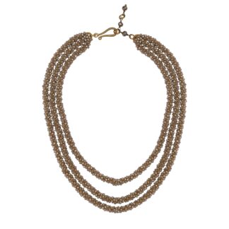 Gladys Crystal Crochet Necklace - Silver