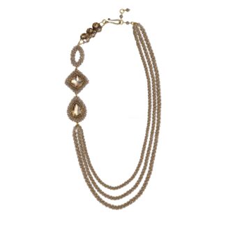 Keturah Crystal Crochet Statement Necklace - Silver